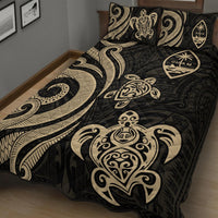 Guam Quilt Bed Set - Gold Tentacle Turtle - Polynesian Pride