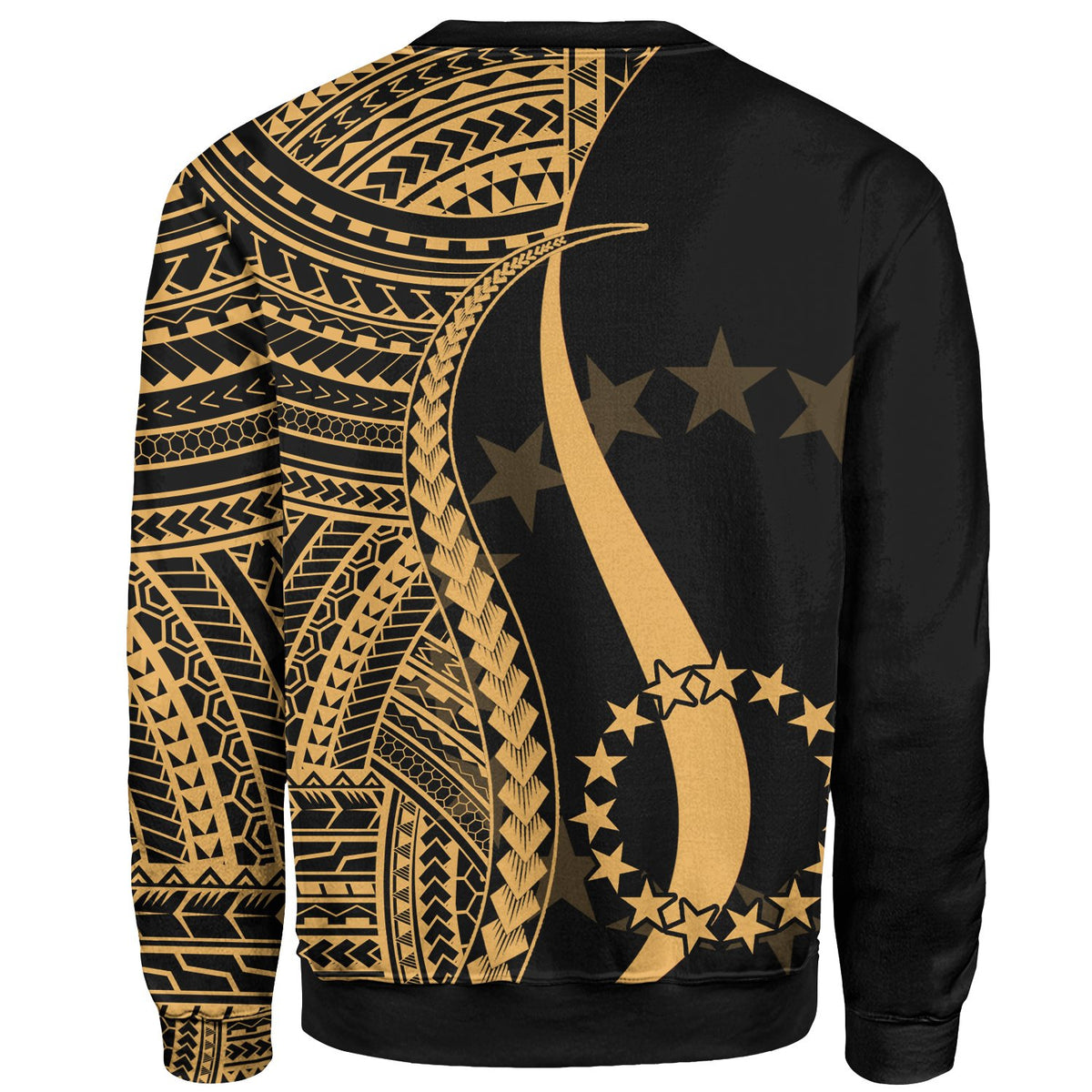 Cook Islands Sweatshirt - Gold Polynesian Tentacle Tribal Pattern - Polynesian Pride