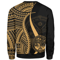 Marshall Islands Sweatshirt - Gold Polynesian Tentacle Tribal Pattern Crest - Polynesian Pride