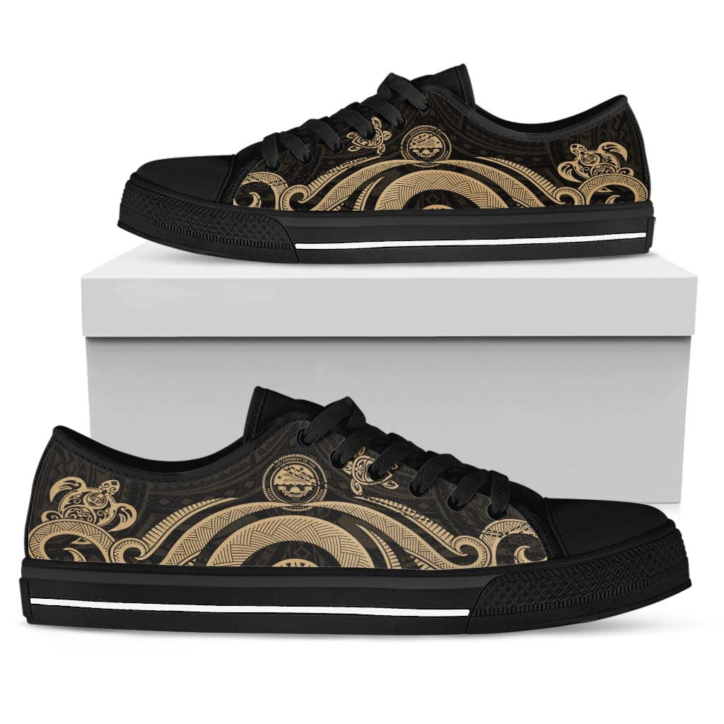 Federated States of Micronesia Low Top Canvas Shoes - Gold Tentacle Turtle - Polynesian Pride