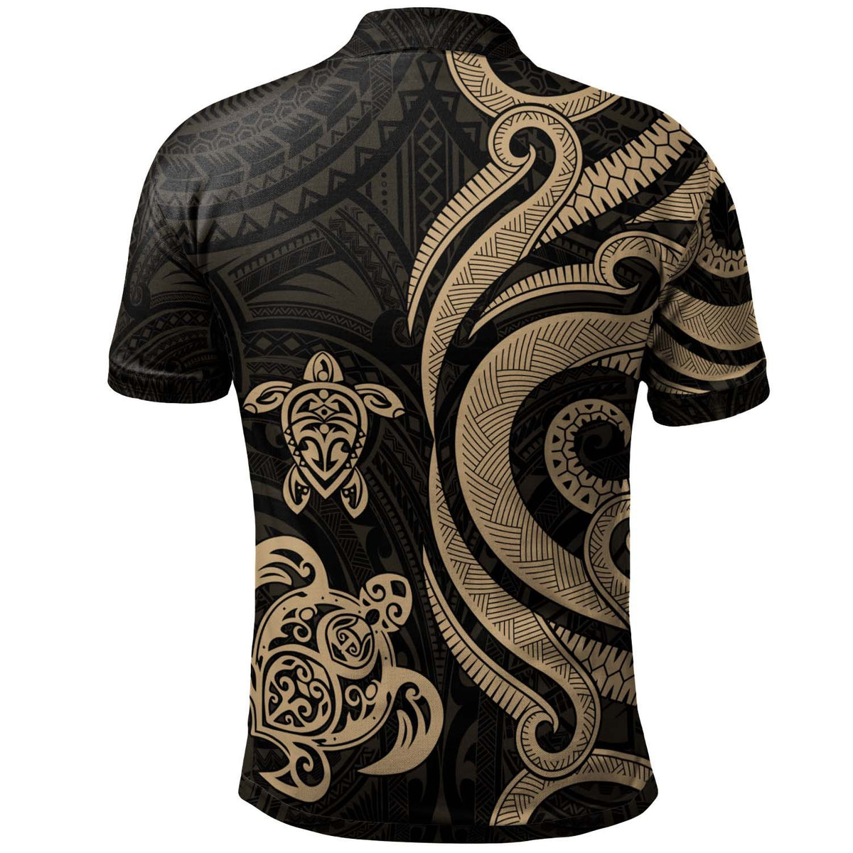 Nauru Polo Shirt Gold Tentacle Turtle - Polynesian Pride
