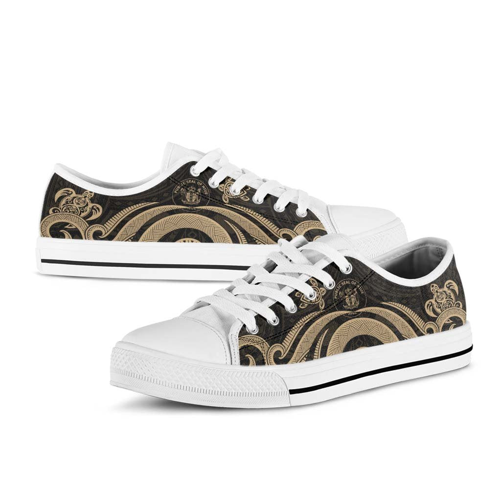 Niue Low Top Canvas Shoes - Gold Tentacle Turtle - Polynesian Pride