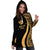 Wallis and Futuna Women's Hoodie Dress - Gold Polynesian Tentacle Tribal Pattern - Polynesian Pride