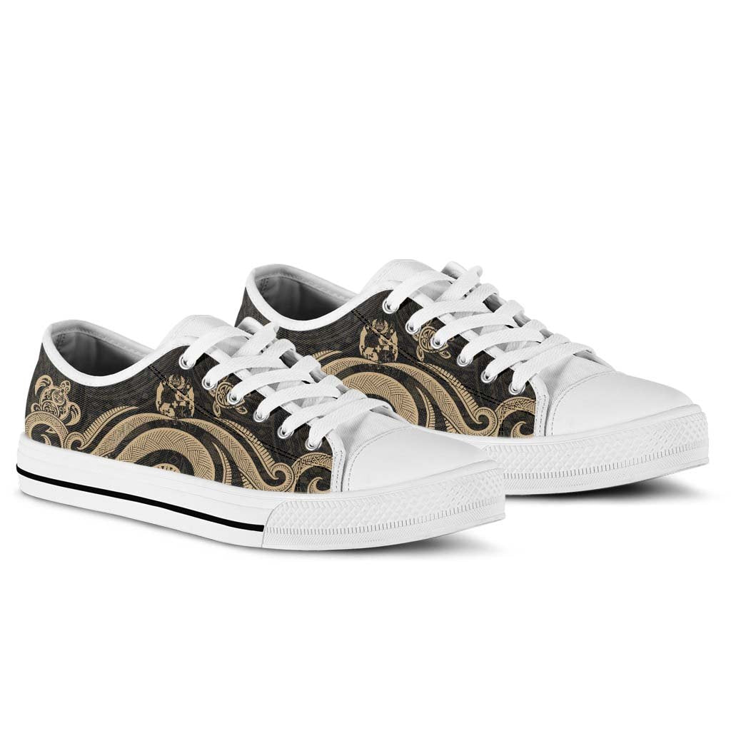 Tonga Low Top Canvas Shoes - Gold Tentacle Turtle - Polynesian Pride