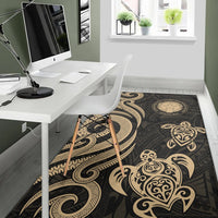 Northern Mariana Islands Area Rug - Gold Tentacle Turtle - Polynesian Pride