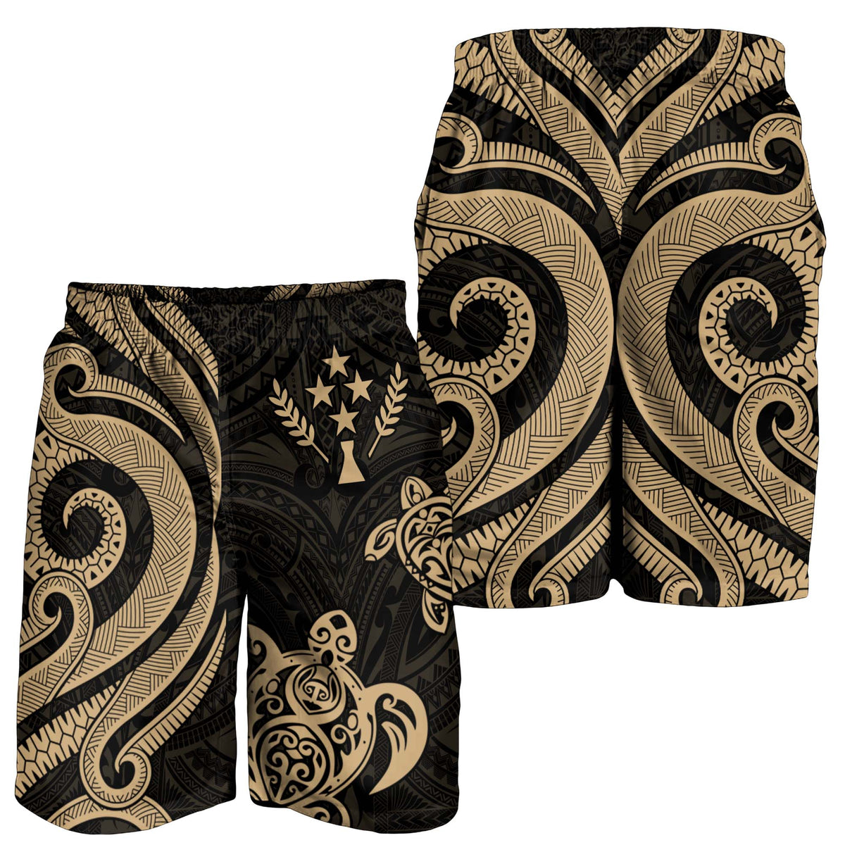 Kosrae Men's Short - Gold Tentacle Turtle - Polynesian Pride