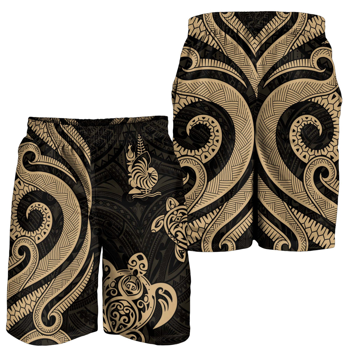 New Caledonia Men's Short - Gold Tentacle Turtle - Polynesian Pride