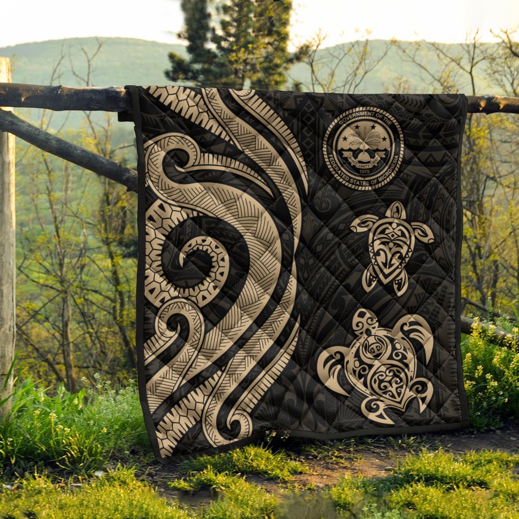 Federated States of Micronesia Premium Quilt - Gold Tentacle Turtle - Polynesian Pride