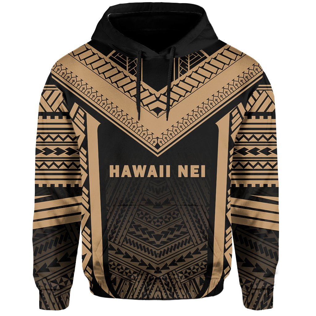 Hawaii Kanaka Polynesian Hoodie Active Gold - Polynesian Pride