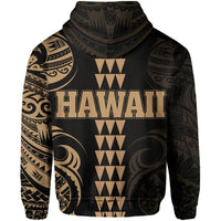 Kanaka Map Polynesian Kakau Hoodie Gold - Polynesian Pride