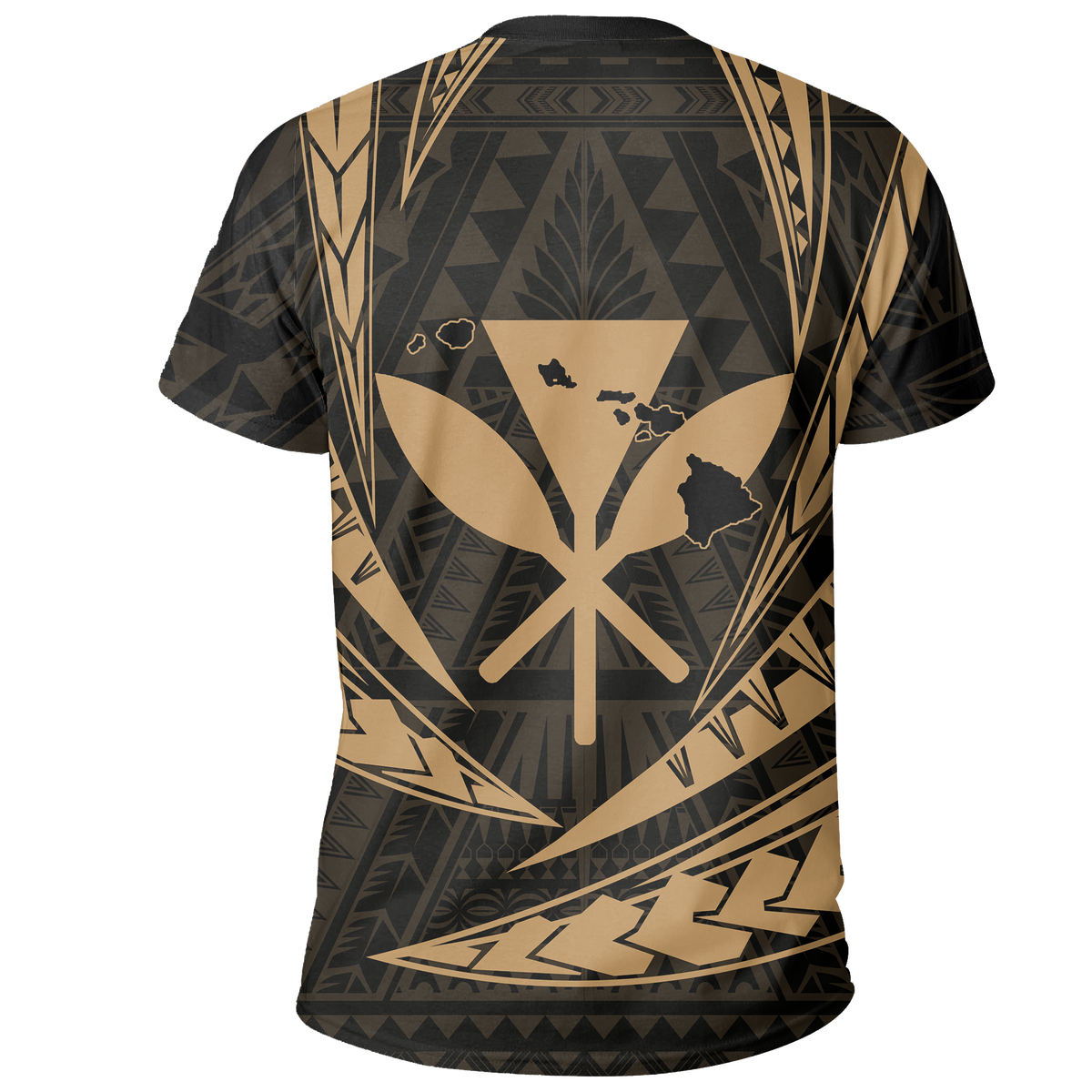 Hawaii Kanaka Polynesian T Shirt Gold - Polynesian Pride
