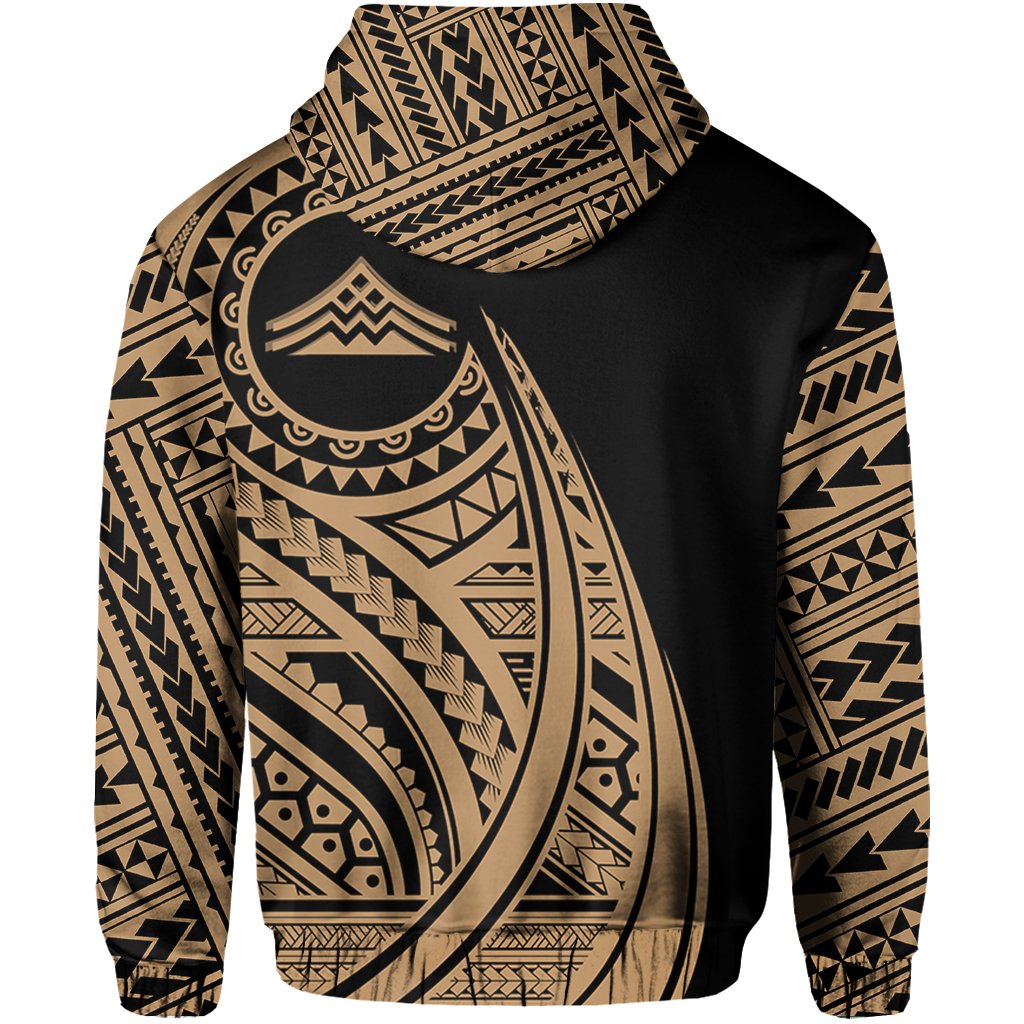 Hawaii Mauna Kea Polynesian Hoodie Tatoo Style Gold - Polynesian Pride
