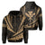 Polynesian Kakau Kanaka Maoli Map Hawaii Zip Hoodie Gold Unisex Gold - Polynesian Pride