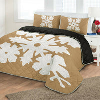 Hawaiian Royal Pattern Quilt Bed Set - Gold - K1 Style - AH - Polynesian Pride