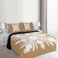 Hawaiian Royal Pattern Quilt Bed Set - Gold - K2 Style - AH - Polynesian Pride