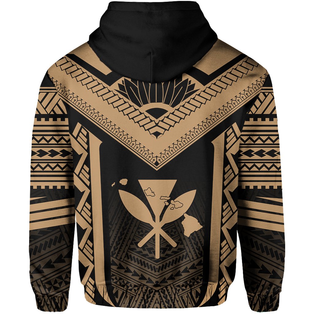 Hawaii Kanaka Polynesian Hoodie Active Gold - Polynesian Pride