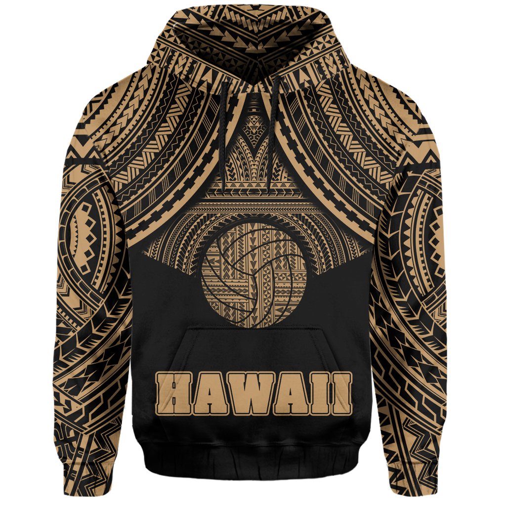 Polynesian Volleyball Hawaii Hoodie Gold - Polynesian Pride
