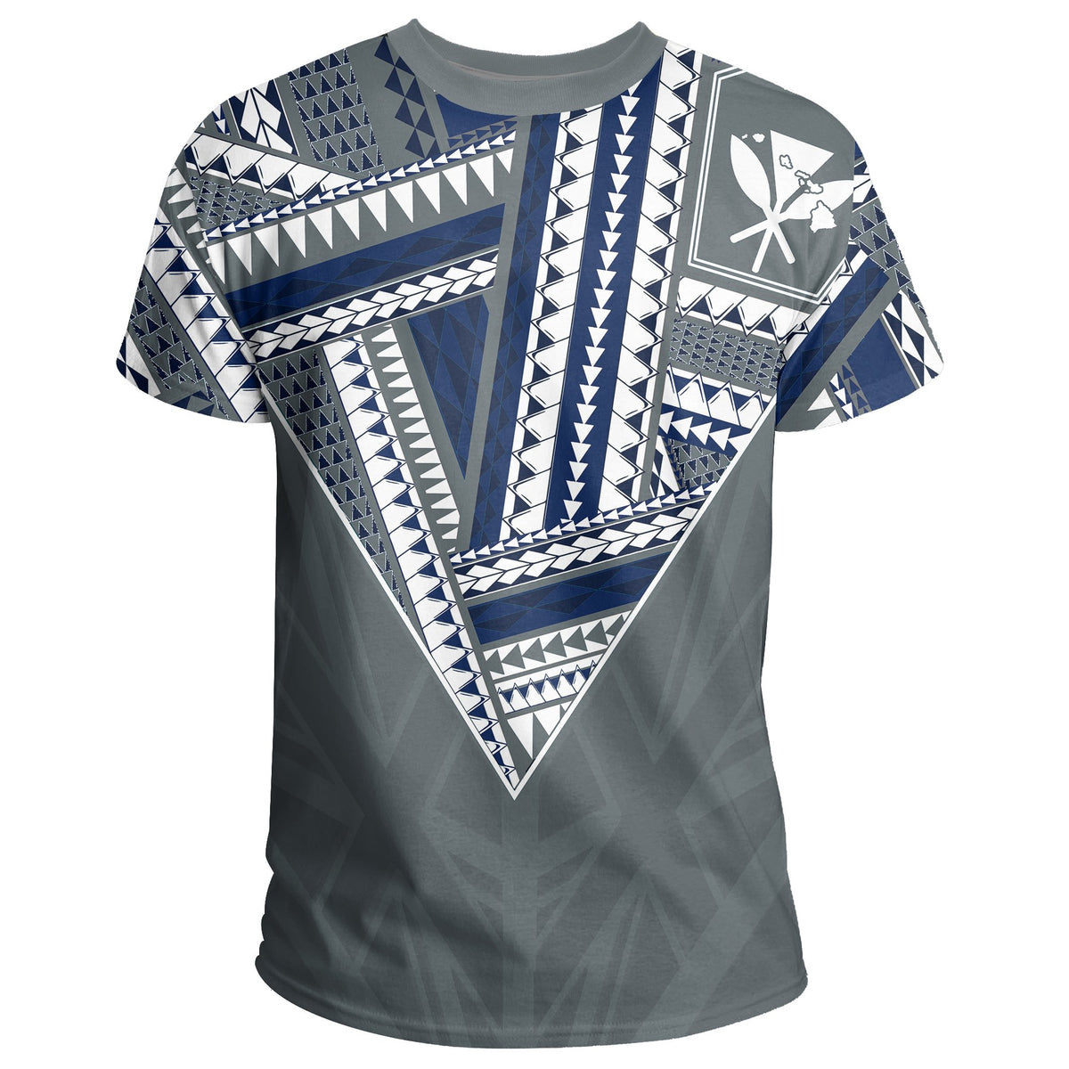 Hawaii T Shirt Football Jersey Style Grey and White - Polynesian Pride