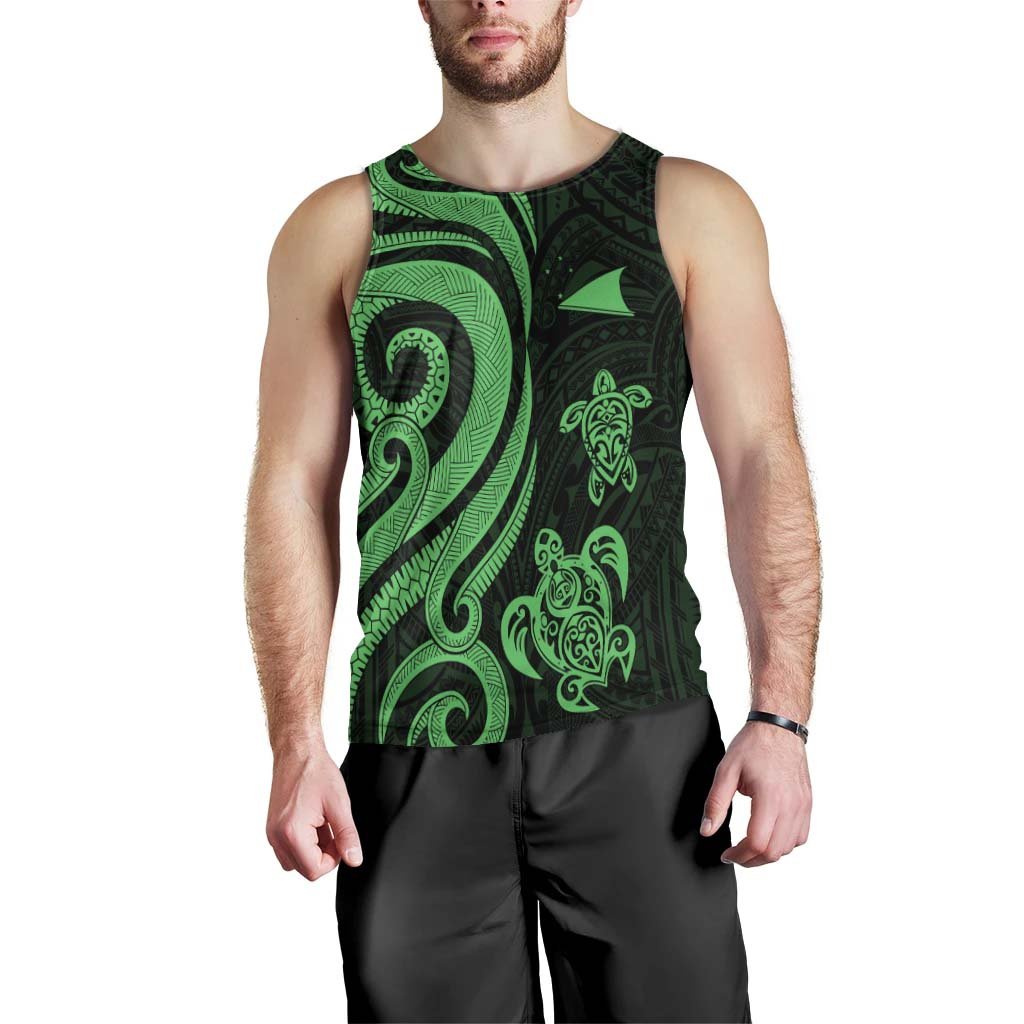 Tokelau Men's Tank Top - Green Tentacle Turtle - Polynesian Pride