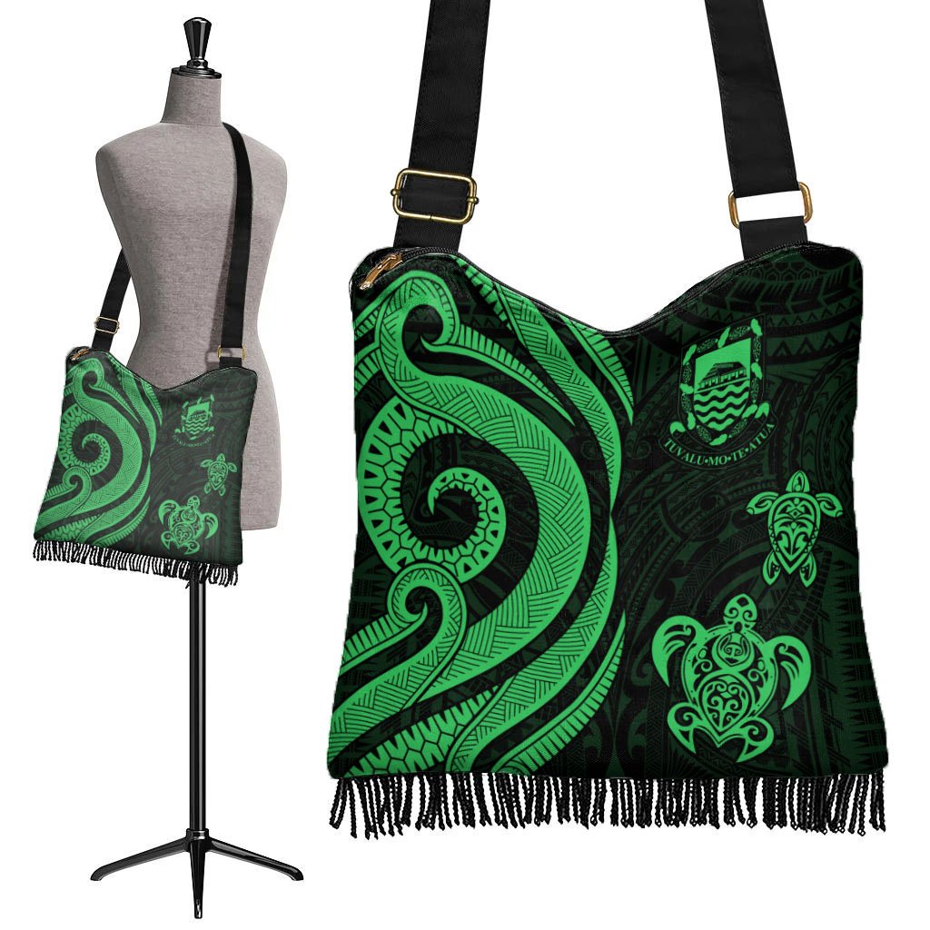 Tuvalu Boho Handbag - Green Tentacle Turtle - Polynesian Pride