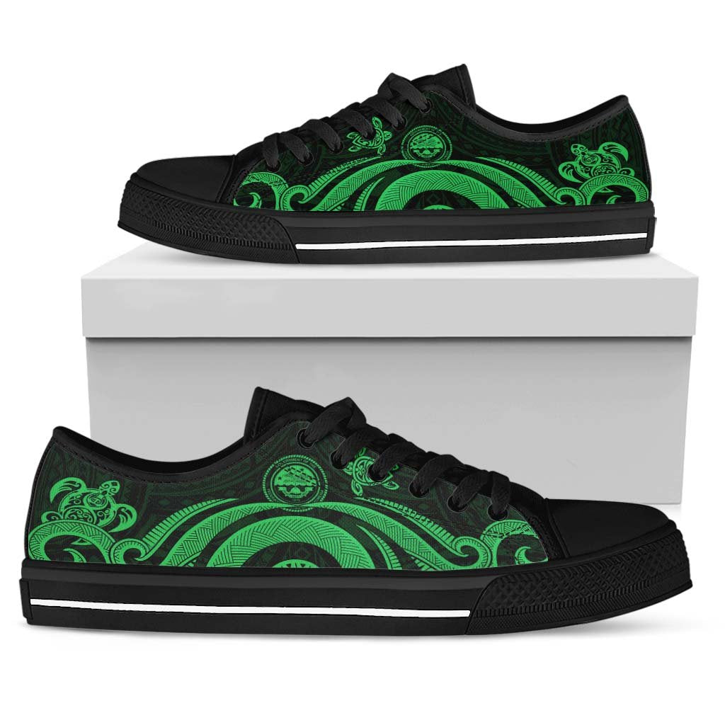 Federated States of Micronesia Low Top Canvas Shoes - Green Tentacle Turtle - Polynesian Pride