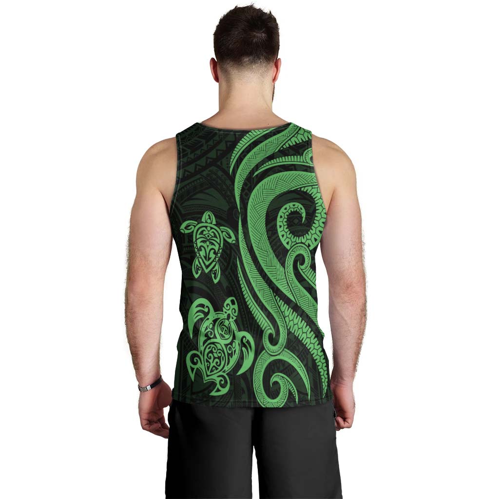 Niue Men's Tank Top - Green Tentacle Turtle - Polynesian Pride