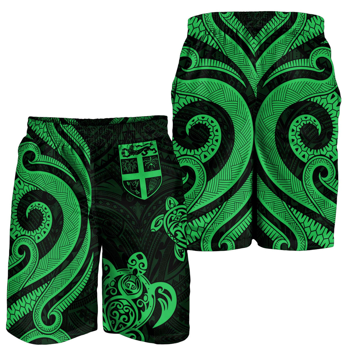 Fiji Men's Short - Green Tentacle Turtle - Polynesian Pride