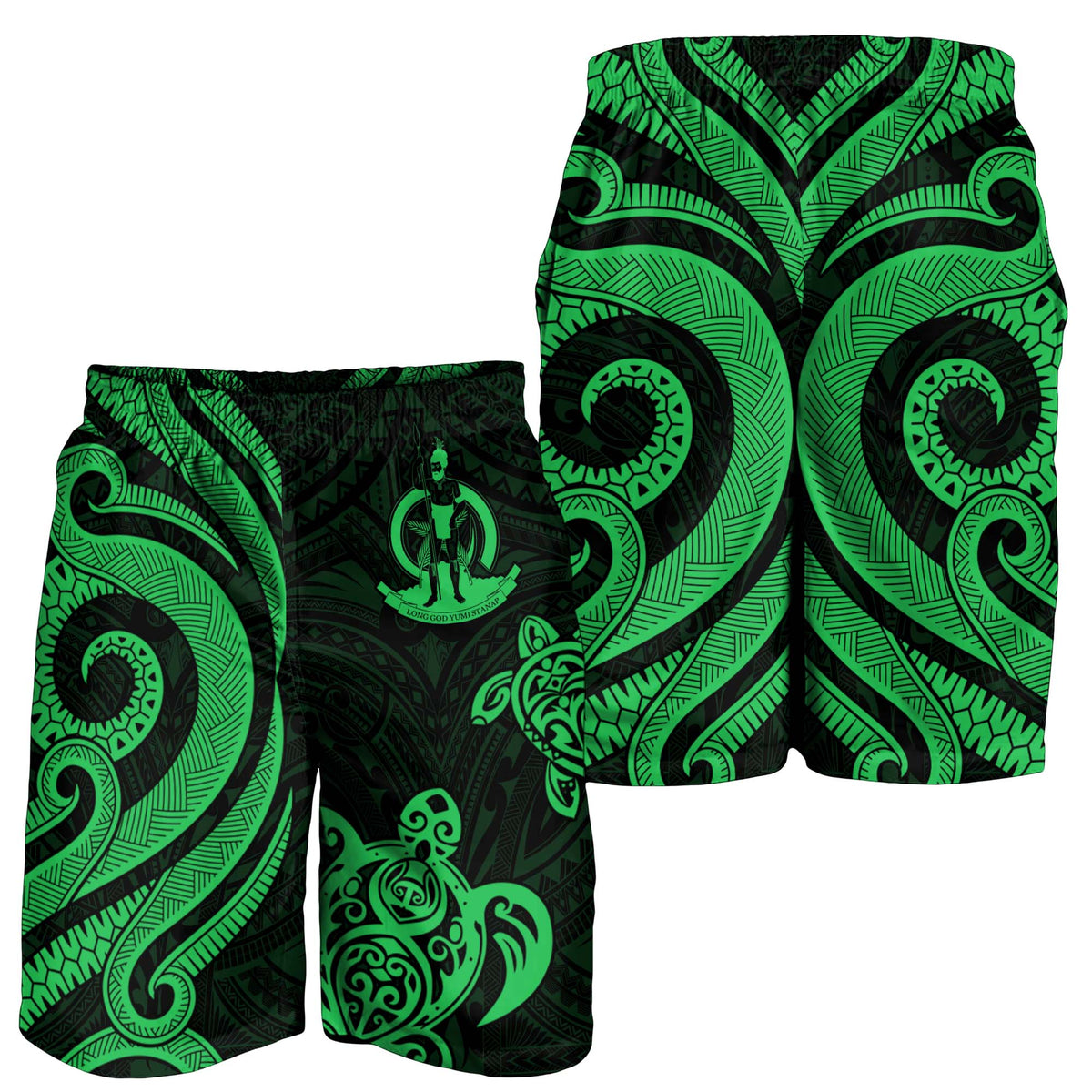 Vanuatu Men's Short - Green Tentacle Turtle - Polynesian Pride
