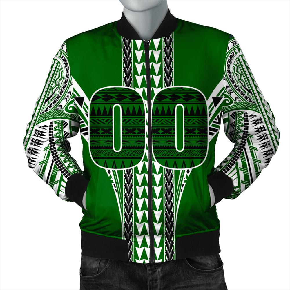(Personalised) Hawaii Bomber Jacket - Green Football Bomber Jacket AH Green Unisex - Polynesian Pride
