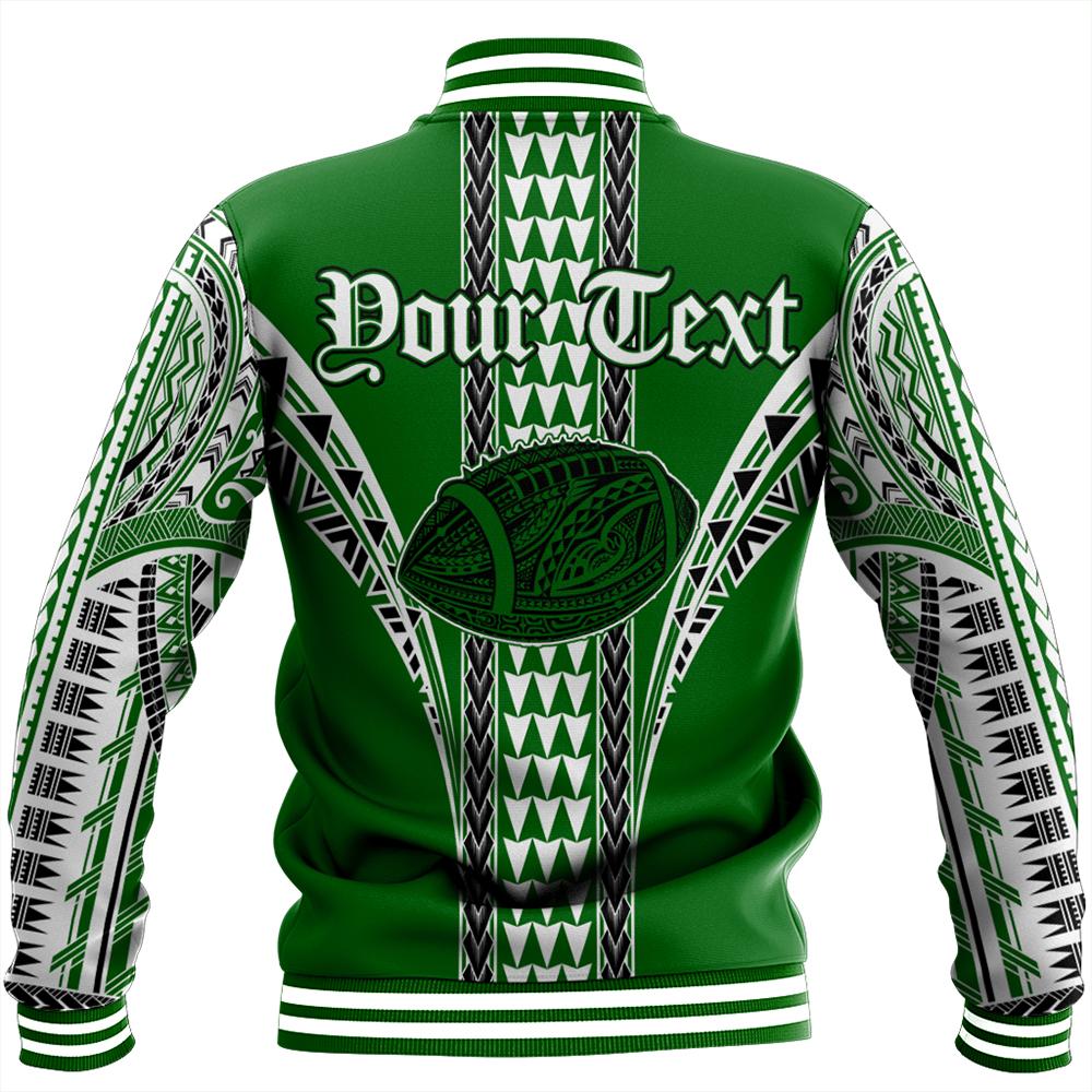 (Personalised) Hawaii Baseball Jacket - Green Football Baseball Jacket - AH - Polynesian Pride