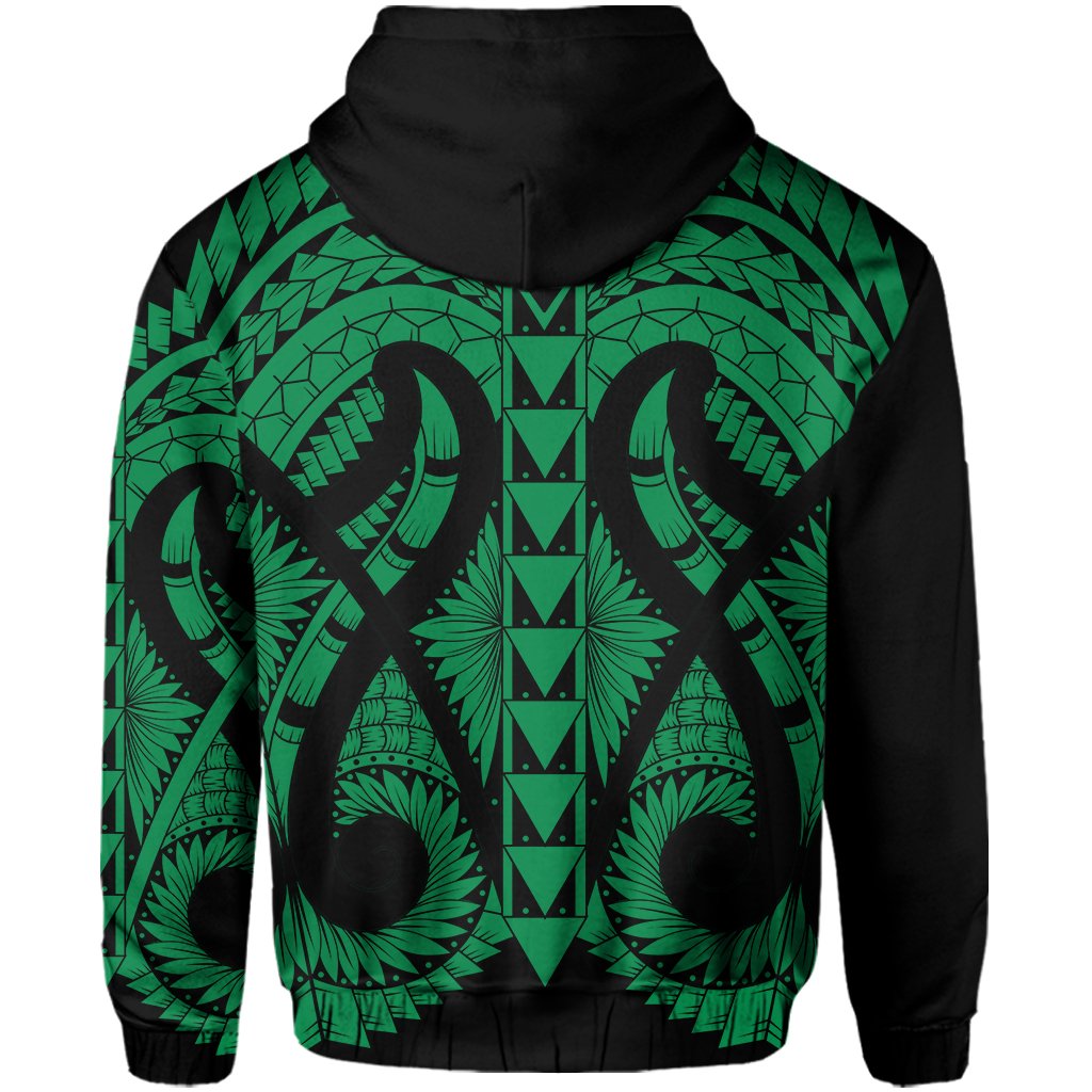Hawaii Polynesian Zip Hoodie In My Heart Ryan Style Green - Polynesian Pride