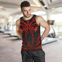 Hawaii Kanaka Polynesian Football Jersey Men's Tank Top - Grey And Red - Bernice - AH - Polynesian Pride