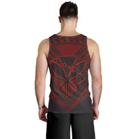 Hawaiian Kanaka Map Football Jersey Men's Tank Top - Grey And Red - Roger Style - AH - Polynesian Pride