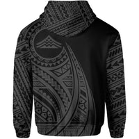 Hawaii Mauna Kea Polynesian Zip up Hoodie Tatoo Style Grey - Polynesian Pride