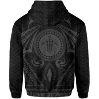Polynesian Kakau Kanaka Turtle Map Hawaii Zip Hoodie Circle Style Grey - Polynesian Pride