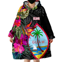 Guam Hibiscus Polynesian Pattern Wearable Blanket Hoodie LT9 - Polynesian Pride