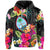 Guam Polynesian Hoodie Tropical Flowers Colorful Vibes LT8 Hoodie Red - Polynesian Pride