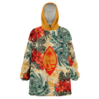 Guam Polynesian Hibiscus Flowers Wearable Blanket Hoodie LT9 Unisex One Size - Polynesian Pride