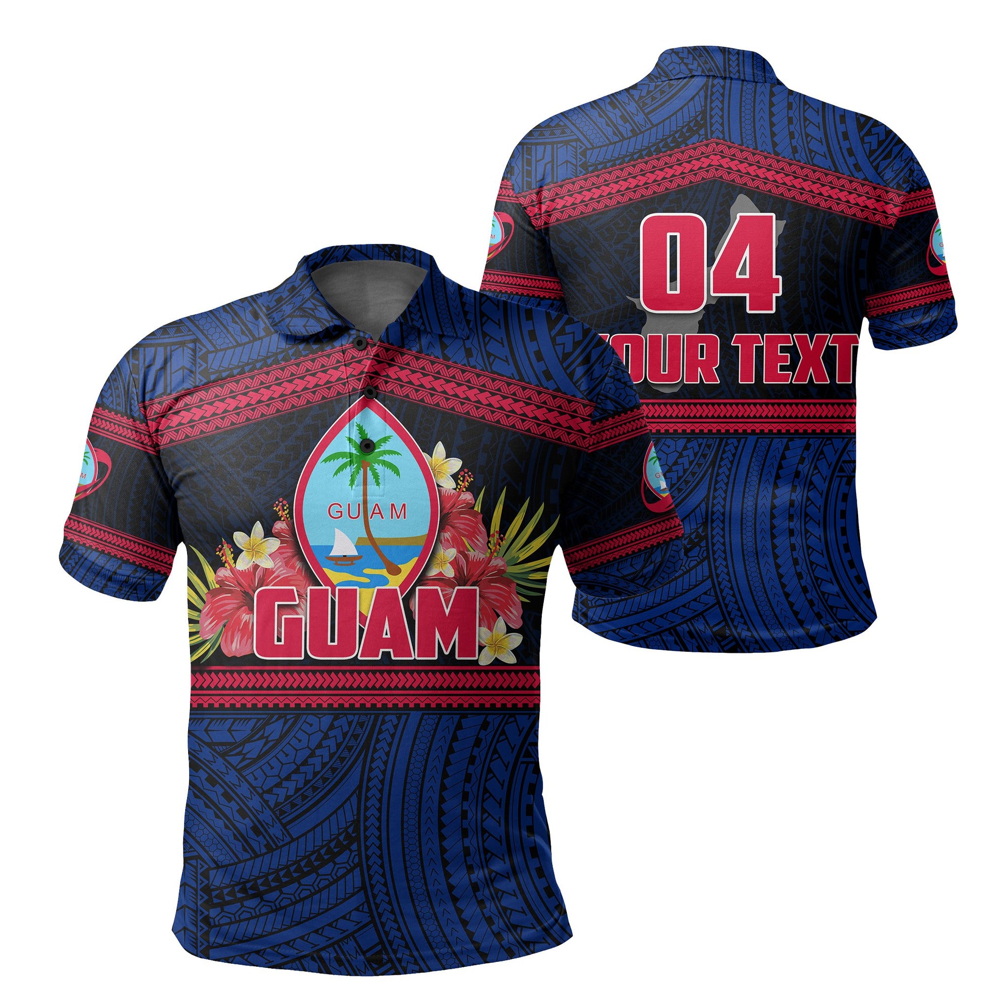 Custom Guam Rugby Polynesian Patterns Polo Shirt Unisex Blue - Polynesian Pride