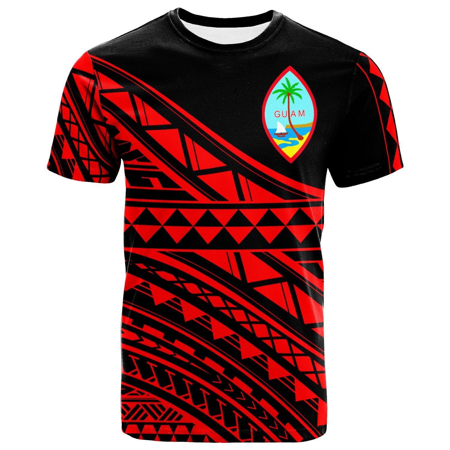 Guam Custom T Shirt Special Polynesian Ornaments Red Color Unisex Red - Polynesian Pride