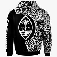 Guam Zip All Over Print Hoodie Hook Tattoo Black Color - Polynesian Pride