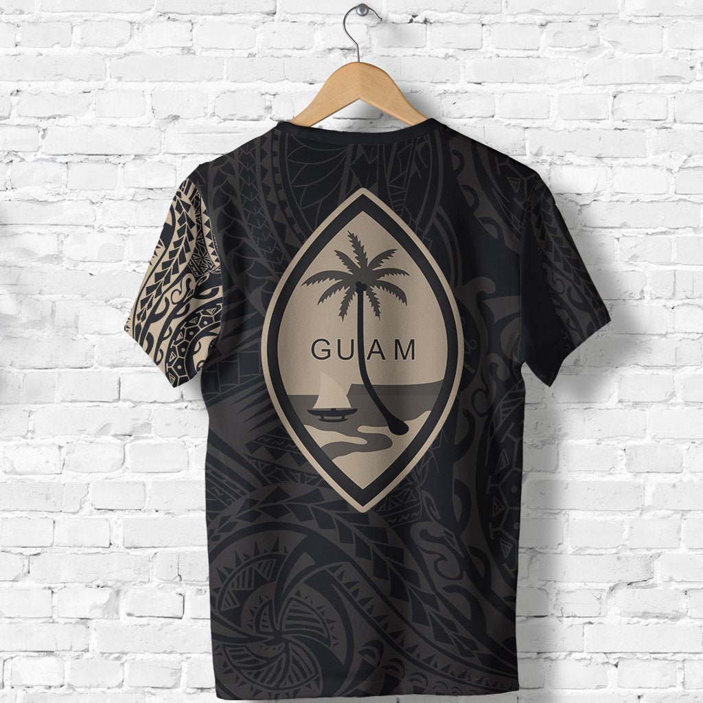 Guam T Shirt Guam Coat of Arms Polynesian Tattoo Style - Polynesian Pride
