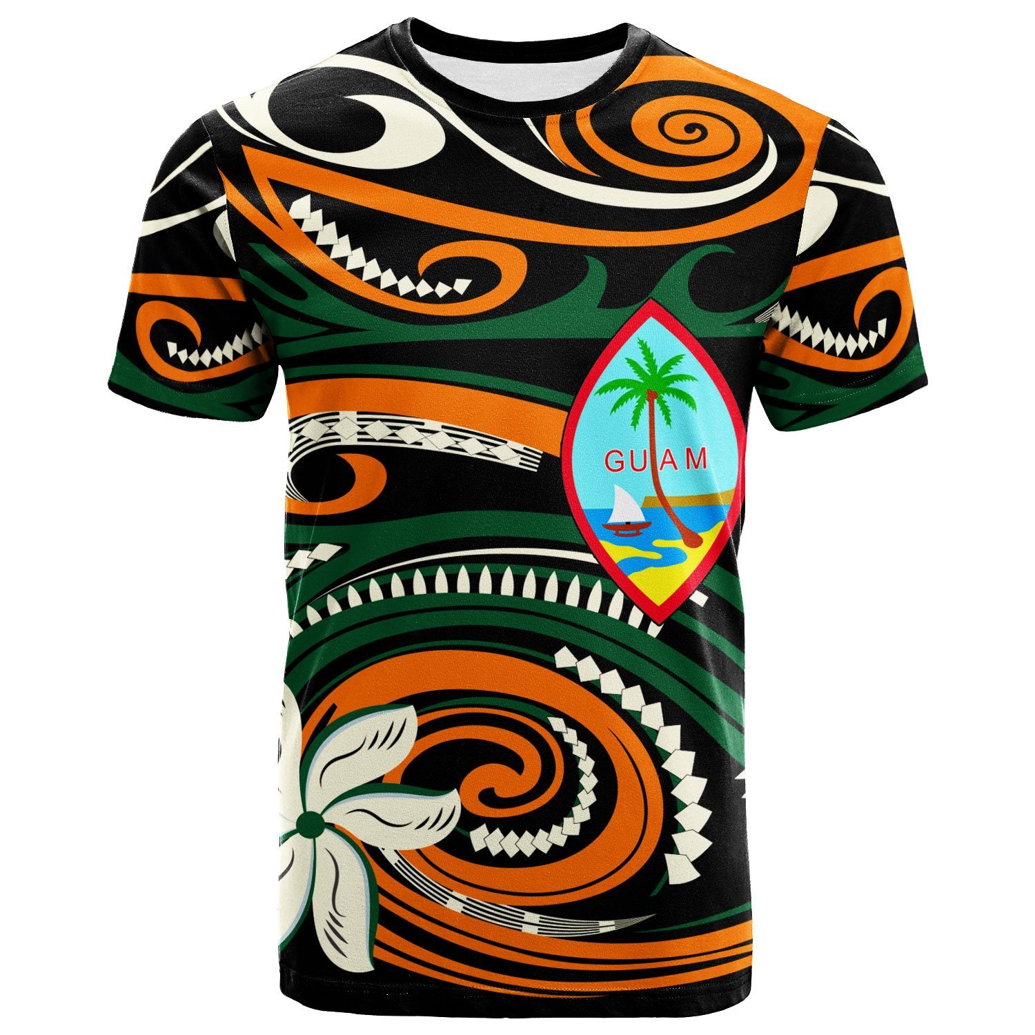 GuamT Shirt Vortex Style Unisex Orange - Polynesian Pride