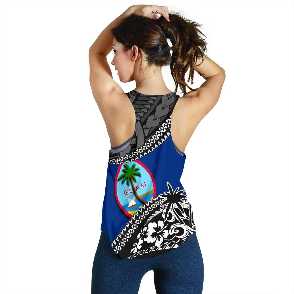 Guam Women Racerback Tank Fall In The Wave - Polynesian Pride