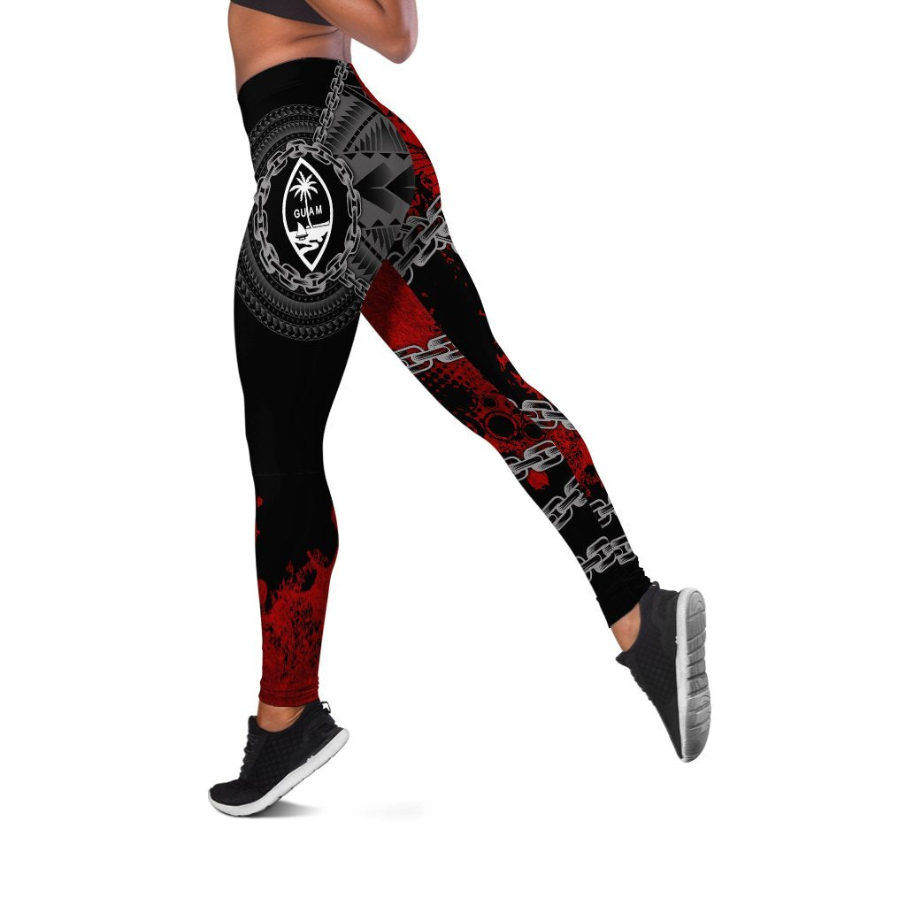 Guam Polynesian Women's Leggings - Polynesian Chain Style Black - Polynesian Pride