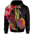 Guam Zip Hoodie Tropical Hippie Style Unisex Black - Polynesian Pride