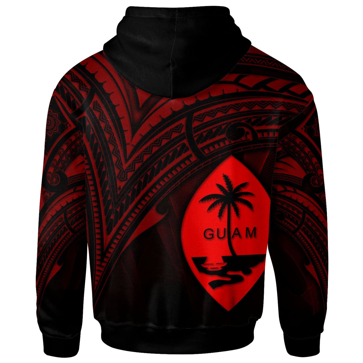 Guam Hoodie Red Color Cross Style - Polynesian Pride