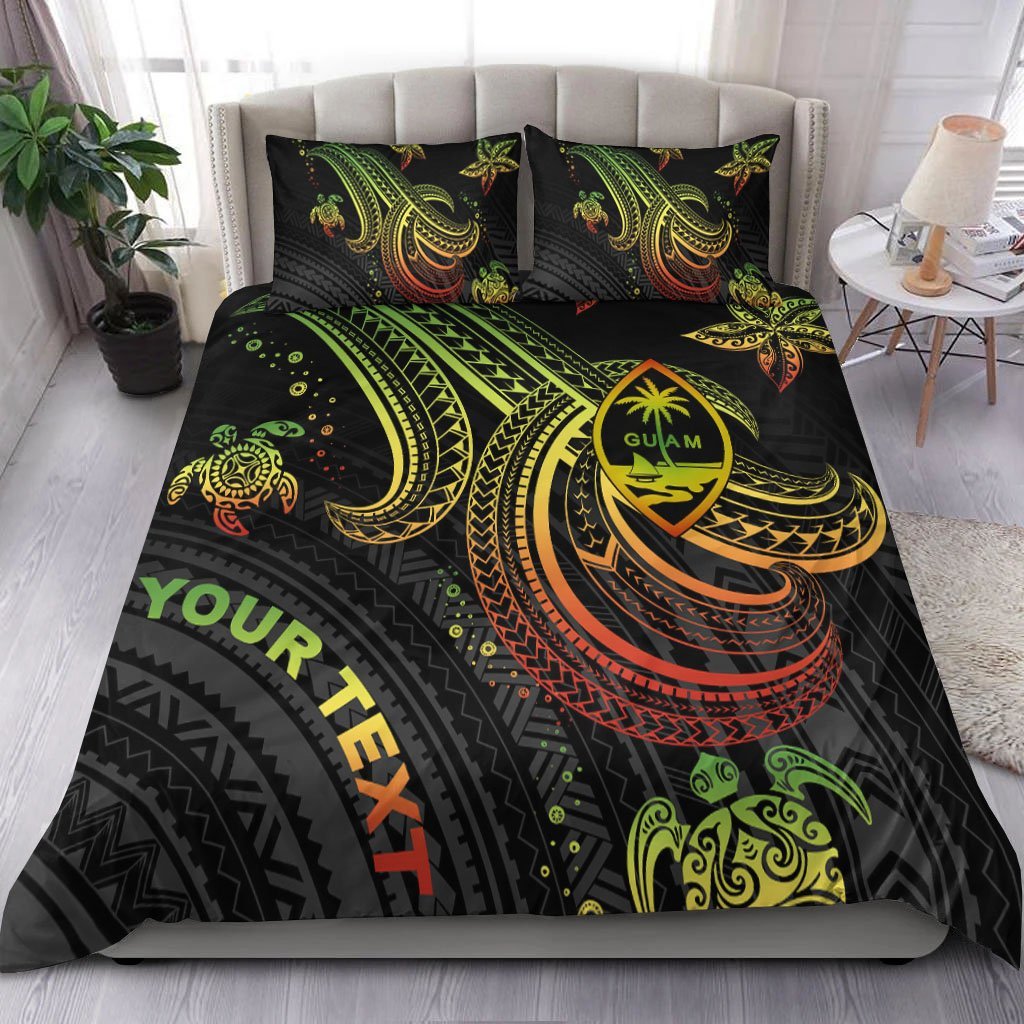 Guam Custom Personalised Bedding Set - Reggae Turtle Reggae - Polynesian Pride