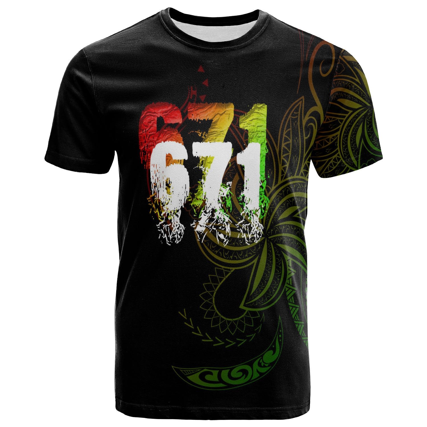 Guam T Shirt Country Code With Seal Unisex Black - Polynesian Pride