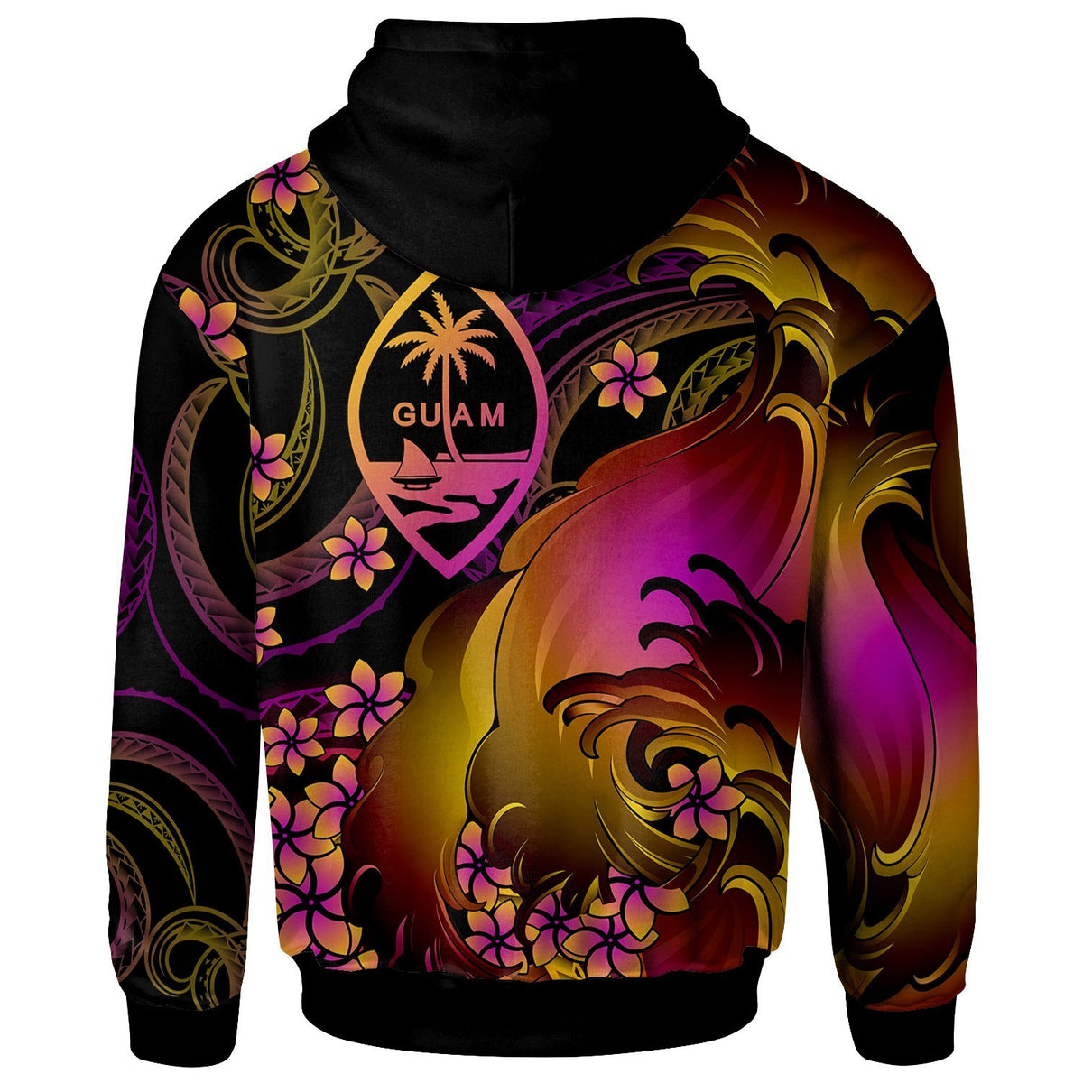 Guam Custom Hoodie Guam in wave - Polynesian Pride
